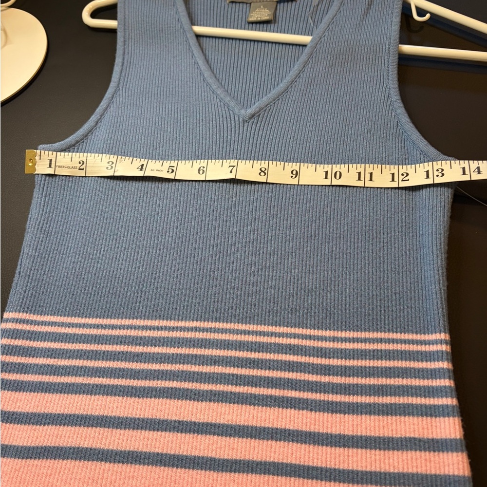 Lark + Gray V-Neck Sleeveless Maxi Dress in Blue, Pink & Orange Stripe - Picture 6 of 8